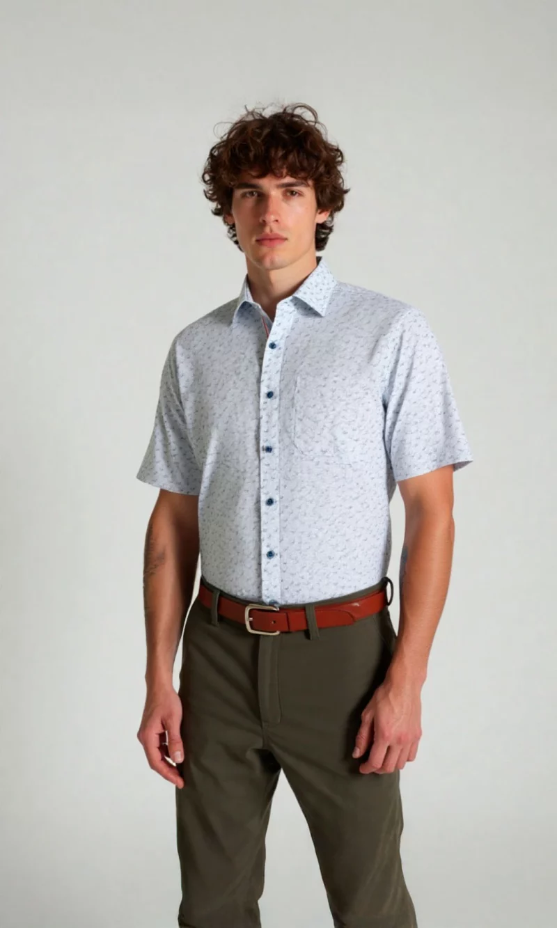 Camisa hombre manga corta con diseño - Imagen 2