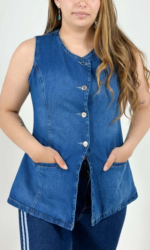 Chaleco mujer unicolor