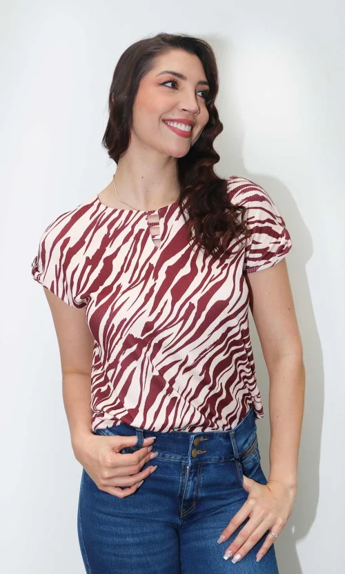 Camiseta mujer manga corta estampada