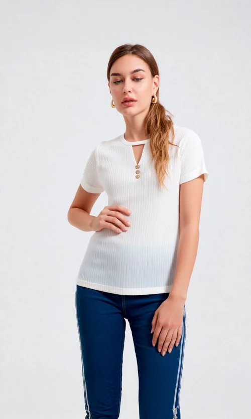Camiseta mujer manga corta unicolor