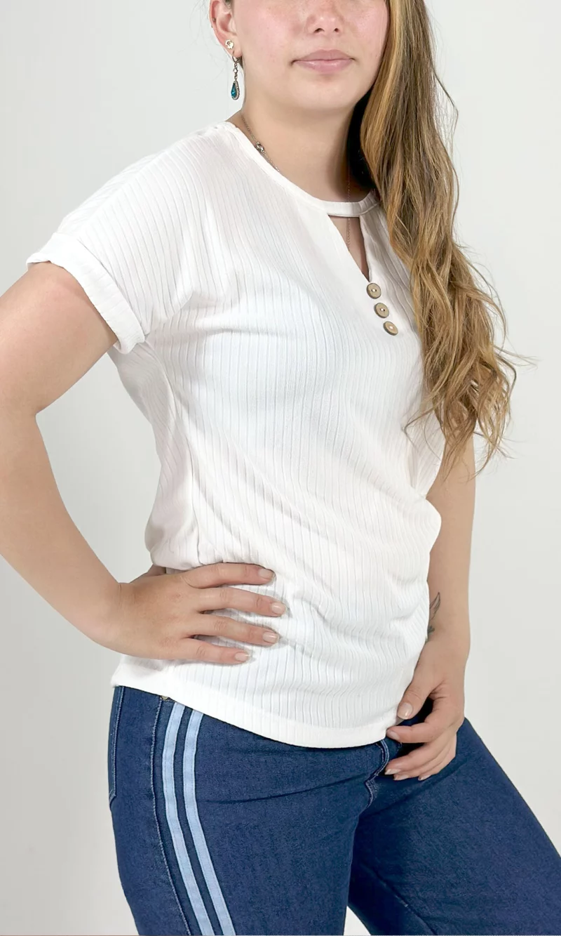 Camiseta mujer manga corta unicolor - Imagen 11