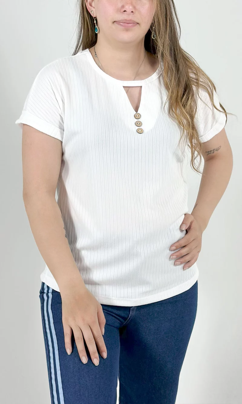 Camiseta mujer manga corta unicolor - Imagen 9