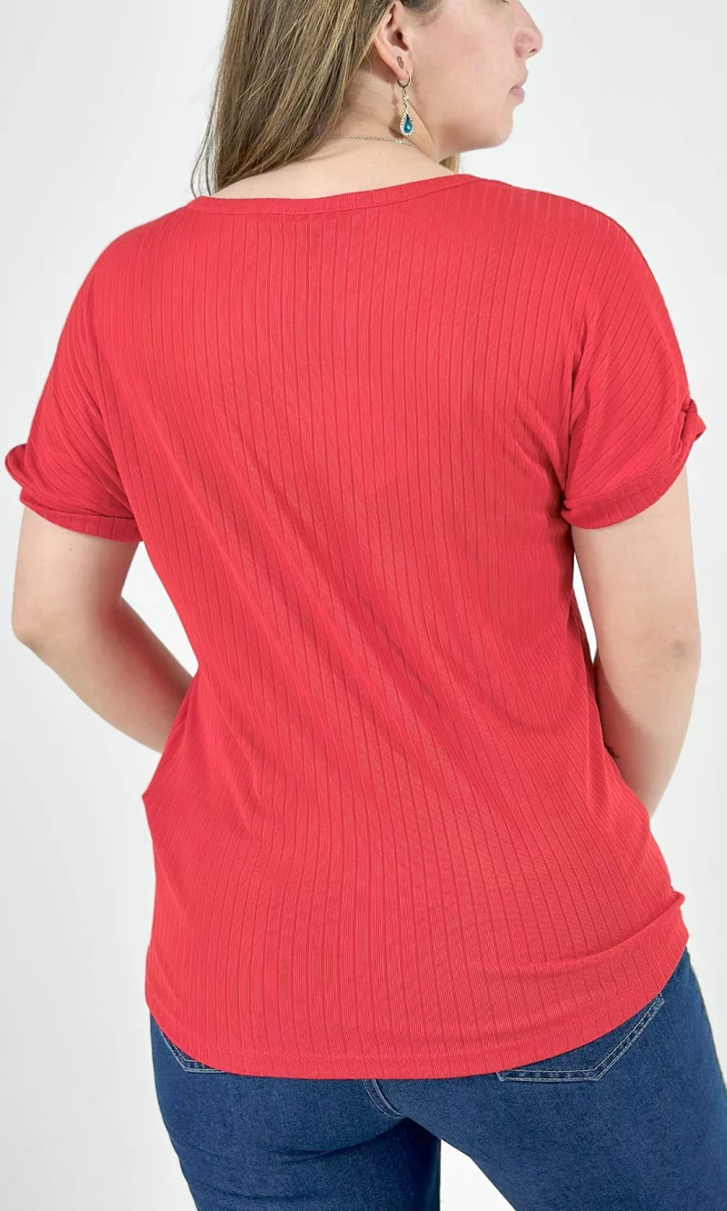 Camiseta mujer manga corta unicolor - Imagen 8