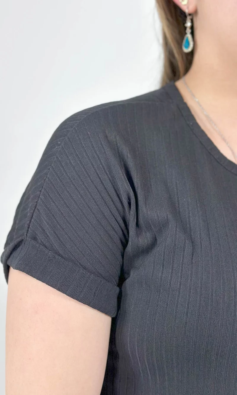 Camiseta mujer manga corta unicolor - Imagen 3