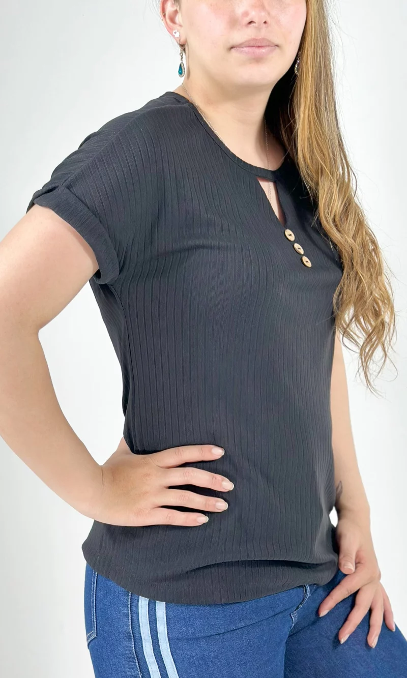 Camiseta mujer manga corta unicolor - Imagen 4