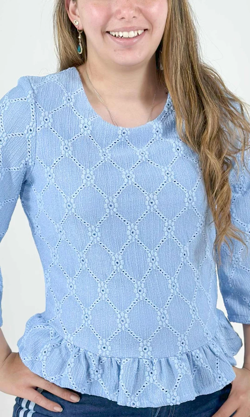 Blusa mujer manga 3/4 unicolor - Imagen 6