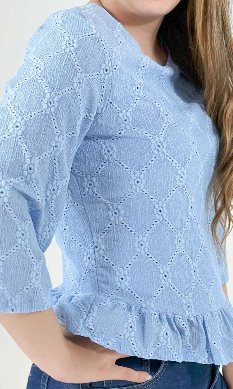 Blusa mujer manga 3/4 unicolor - Imagen 7