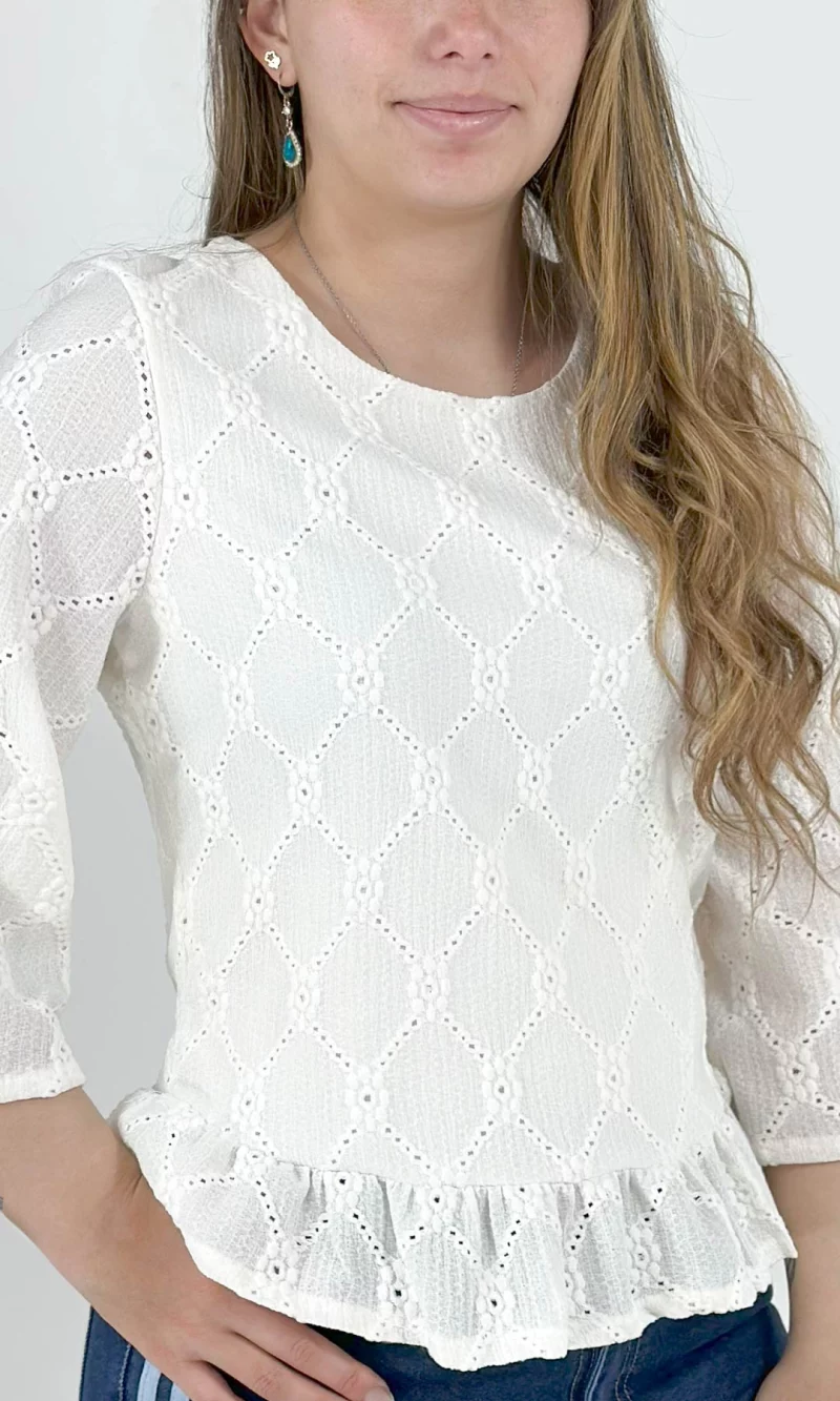 Blusa mujer manga 3/4 unicolor - Imagen 10