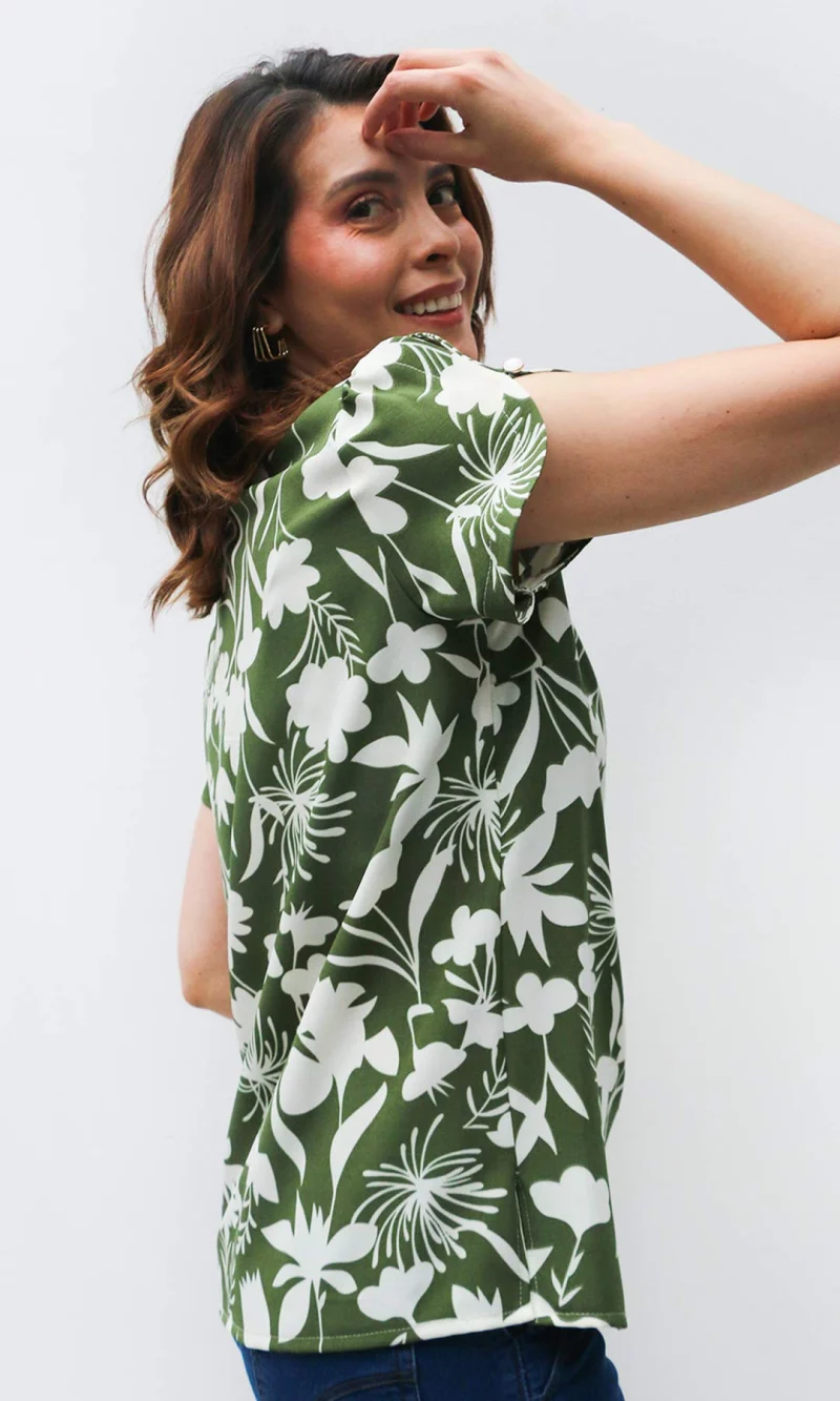 Blusa mujer manga corta estampada - Imagen 3