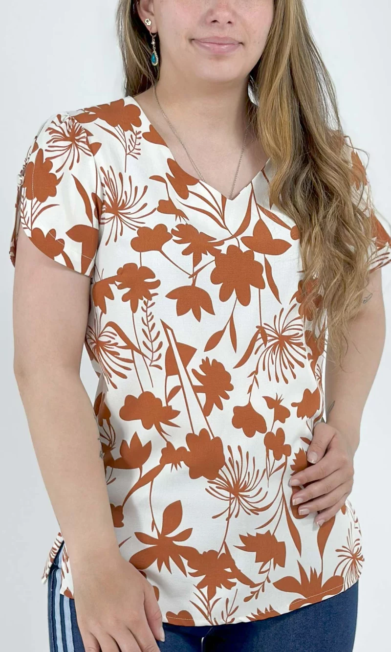 Blusa mujer manga corta estampada - Imagen 5