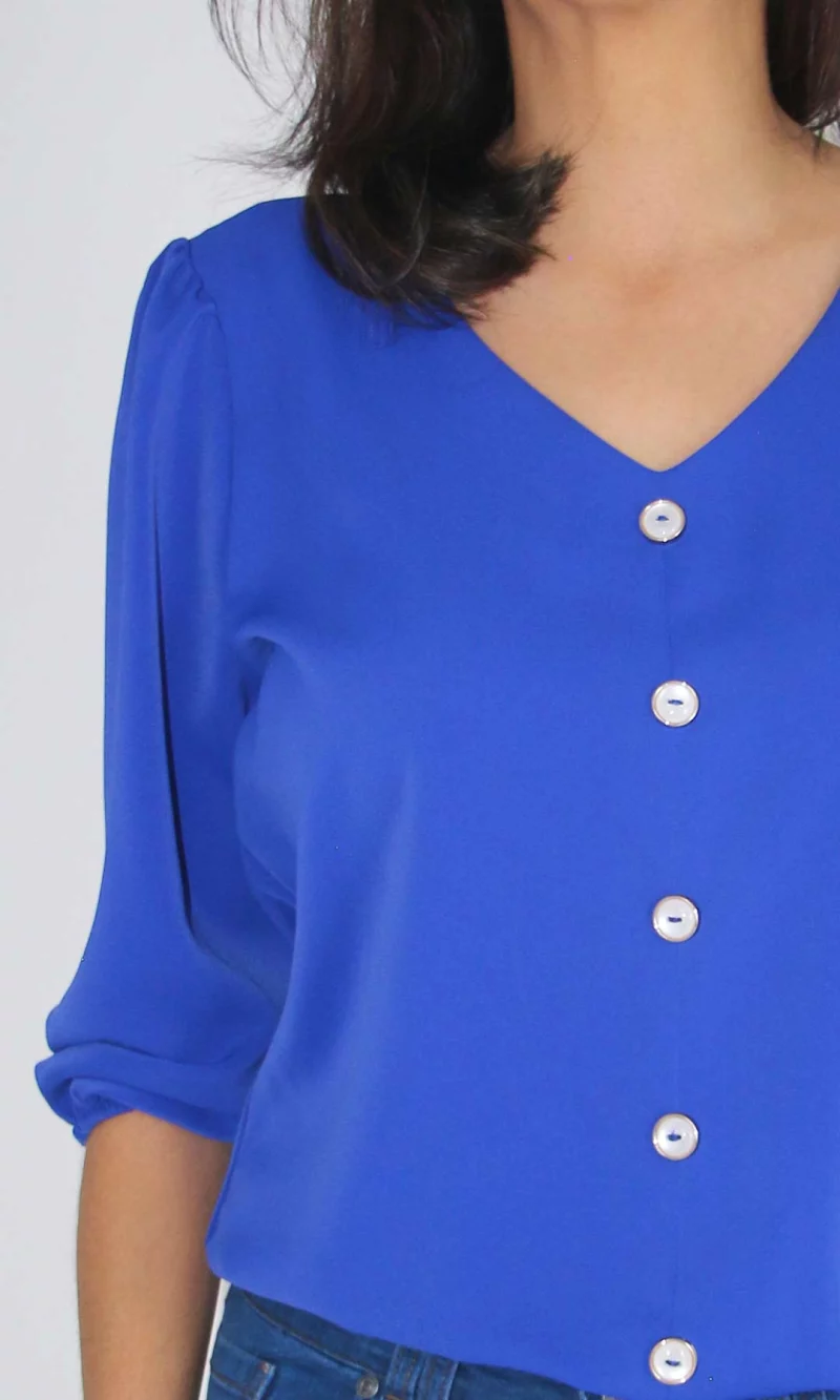 Blusa mujer manga 3/4 unicolor