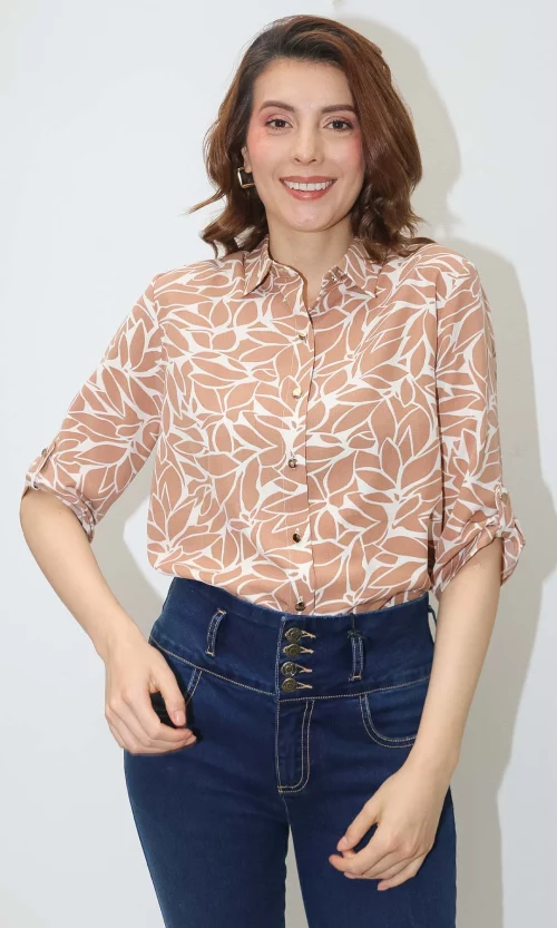 Blusa mujer manga 3/4 estampada