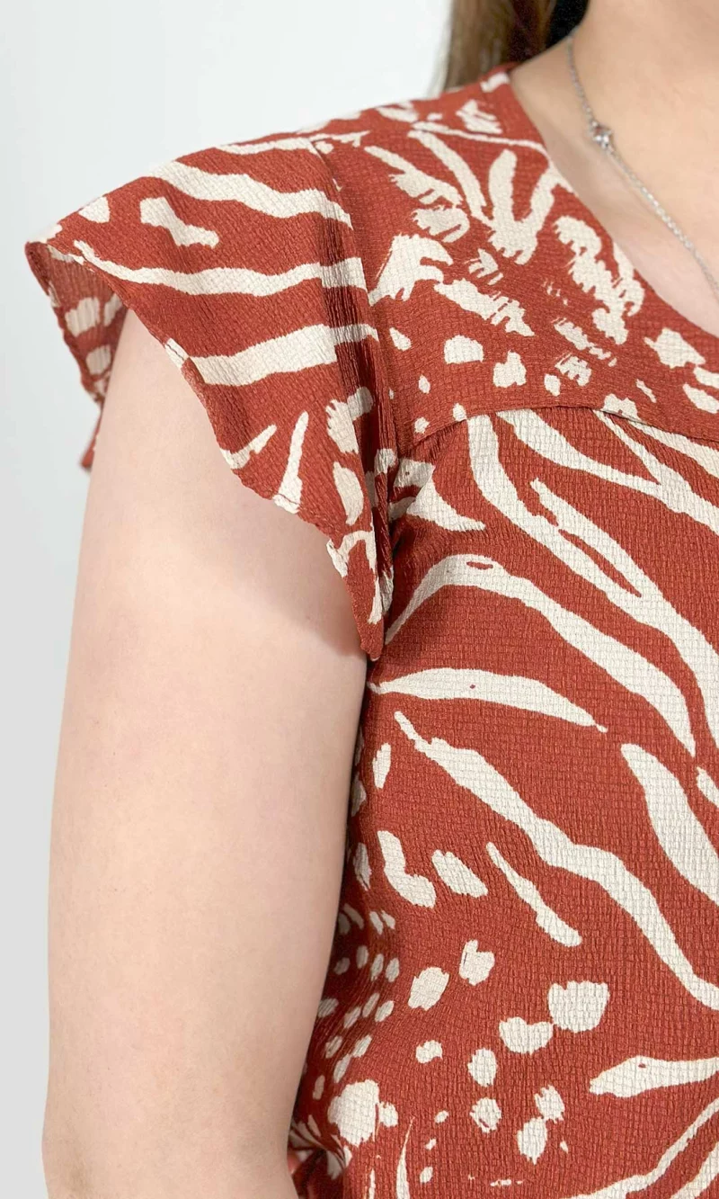Blusa mujer manga corta estampada - Imagen 7