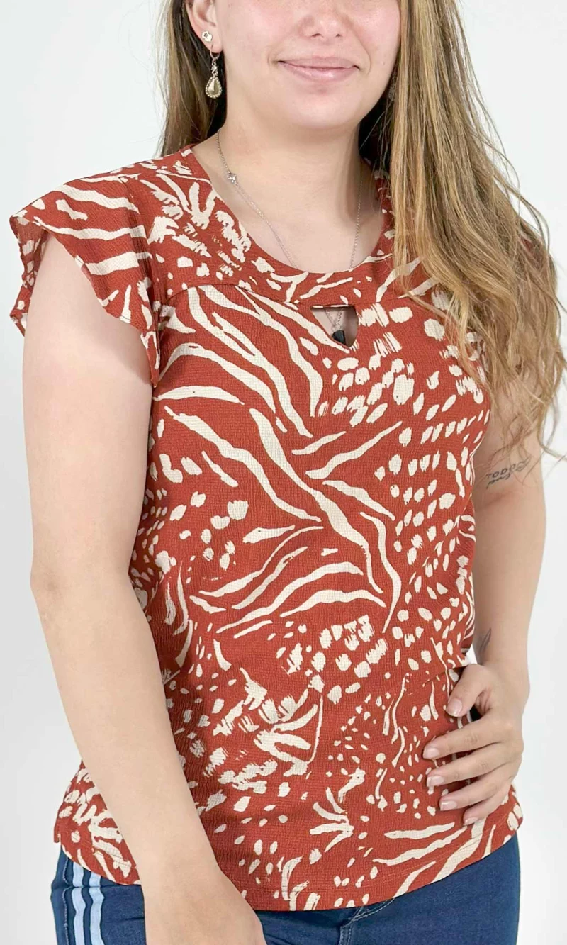 Blusa mujer manga corta estampada - Imagen 5