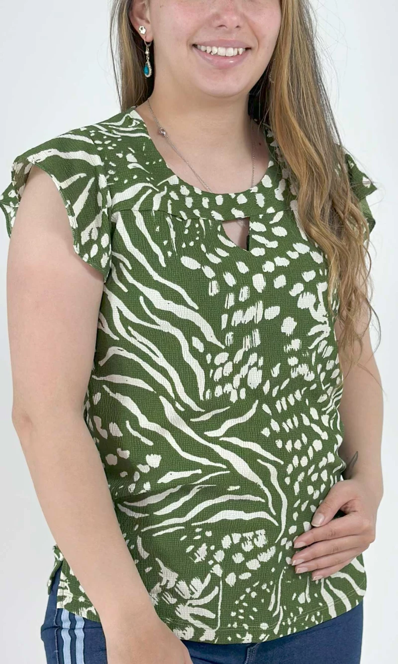 Blusa mujer manga corta estampada - Imagen 10