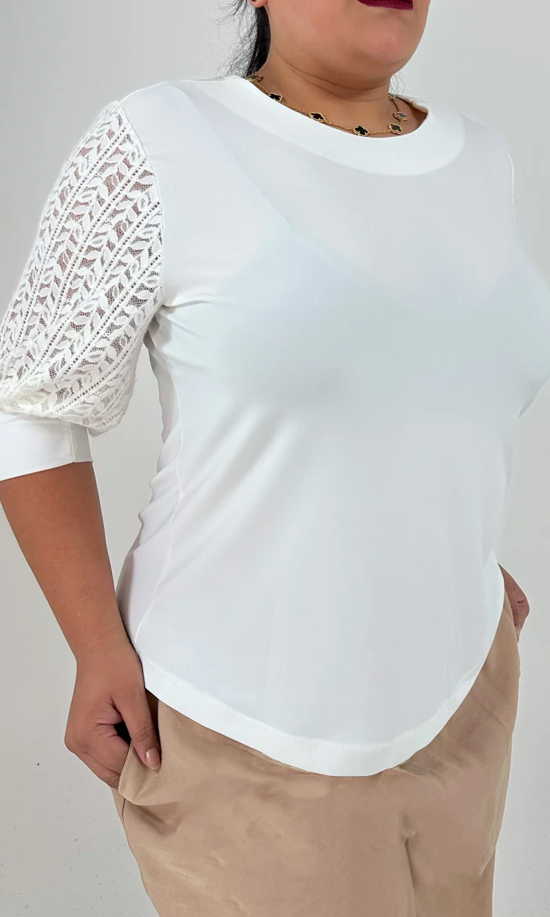 Camiseta mujer manga 3/4 unicolor - Imagen 3