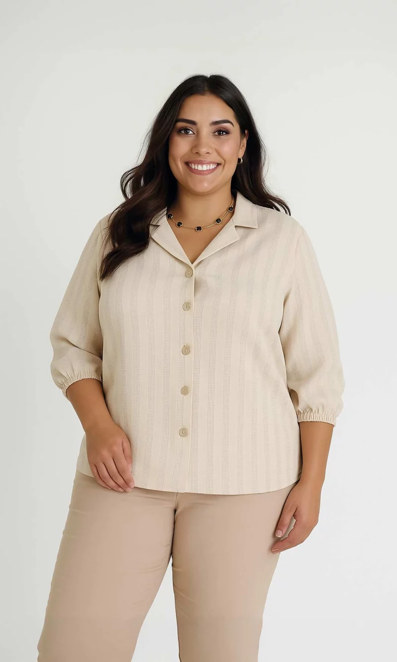 Blusa mujer manga 3/4 unicolor - Imagen 4