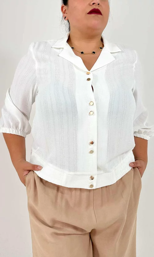 Blusa mujer manga 3/4 unicolor
