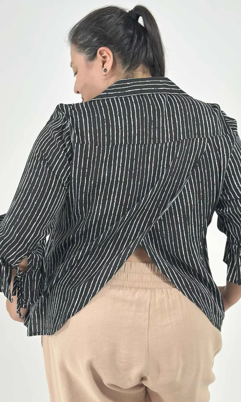 Blusa mujer manga 3/4 rayas - Imagen 3