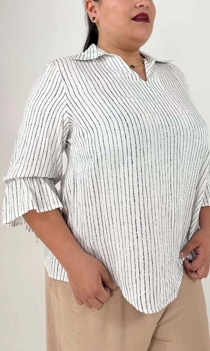 Blusa mujer manga 3/4 rayas - Imagen 8