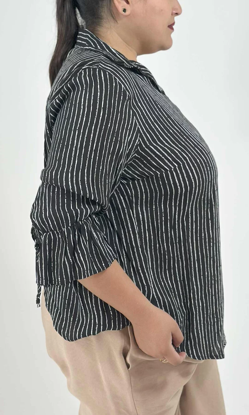 Blusa mujer manga 3/4 rayas - Imagen 2