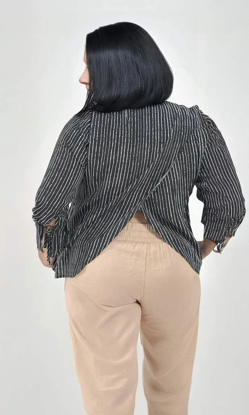 Blusa mujer manga 3/4 rayas - Imagen 4