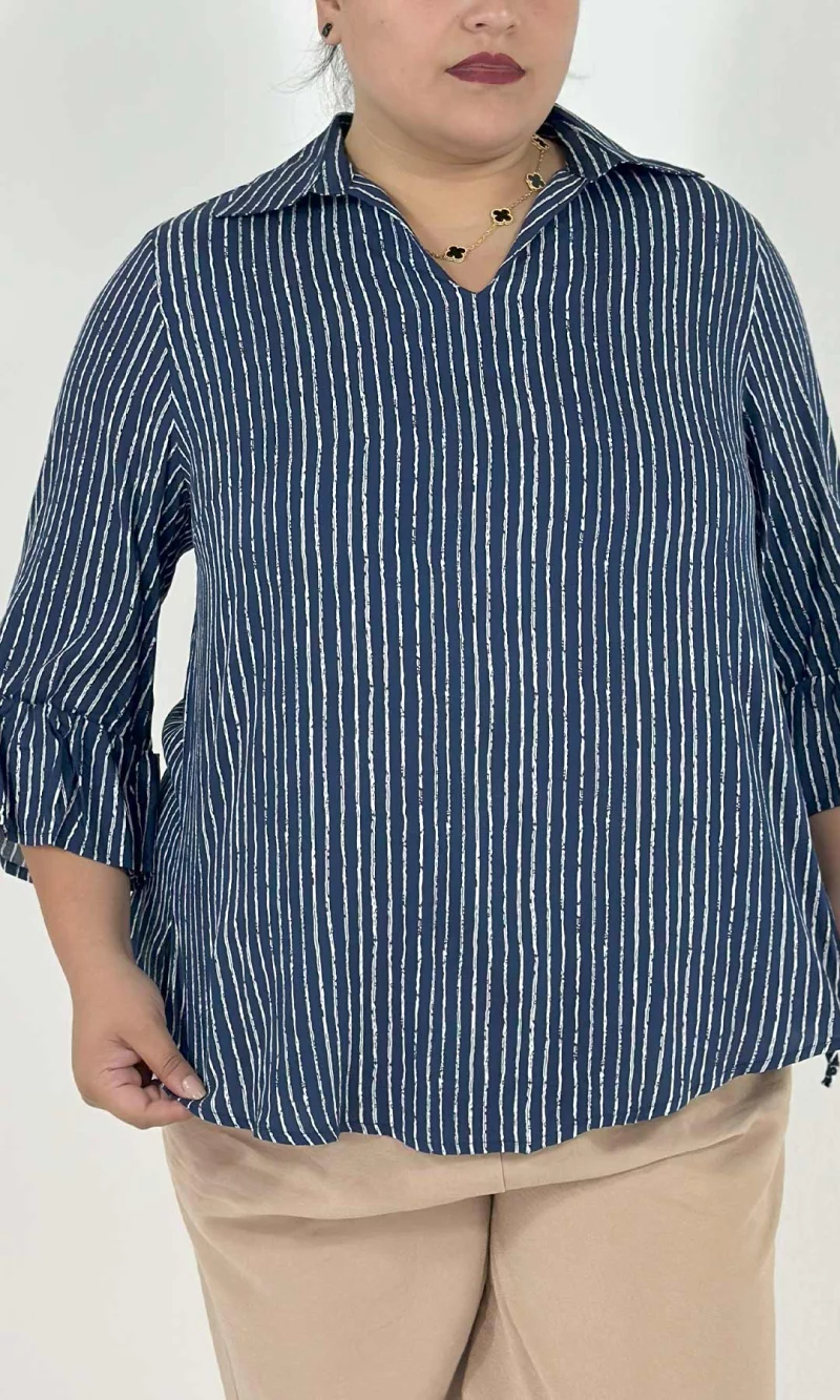 Blusa mujer manga 3/4 rayas - Imagen 5