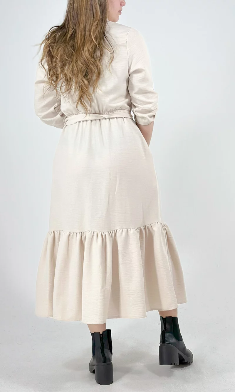 Vestido mujer manga 3/4 unicolor - Imagen 3
