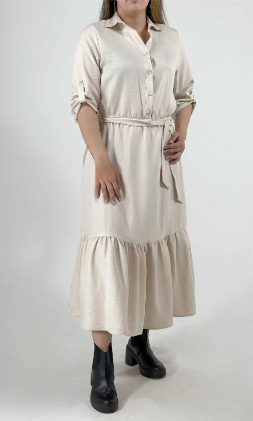 Vestido mujer manga 3/4 unicolor