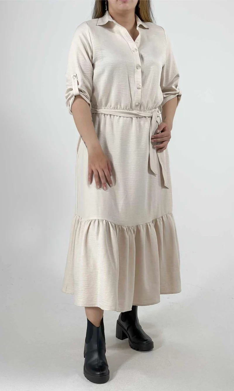 Vestido mujer manga 3/4 unicolor