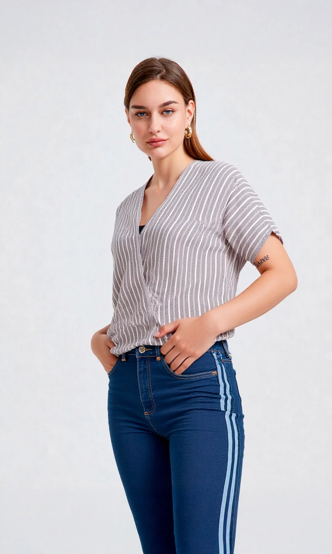 Blusa mujer manga corta rayas - Imagen 6