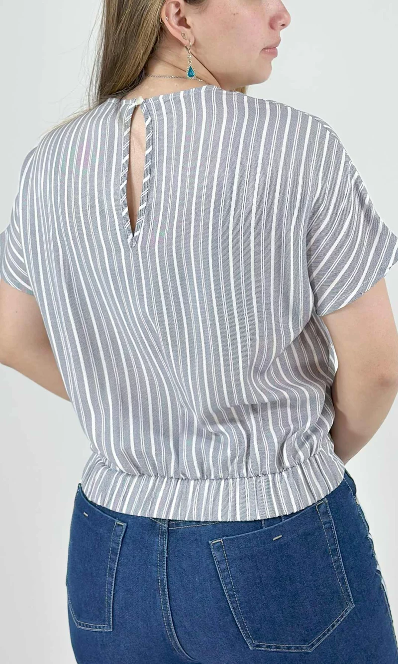 Blusa mujer manga corta rayas - Imagen 3