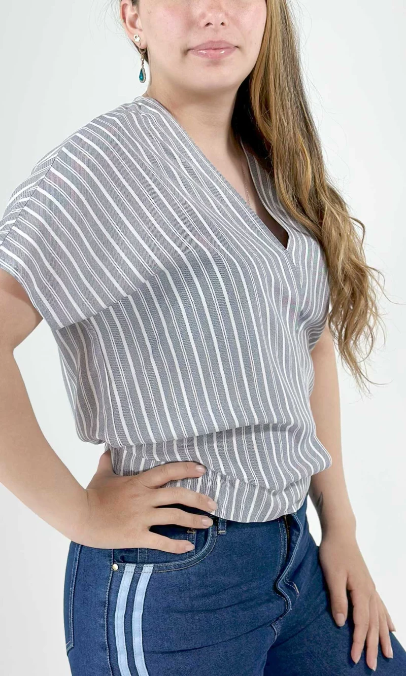 Blusa mujer manga corta rayas - Imagen 2