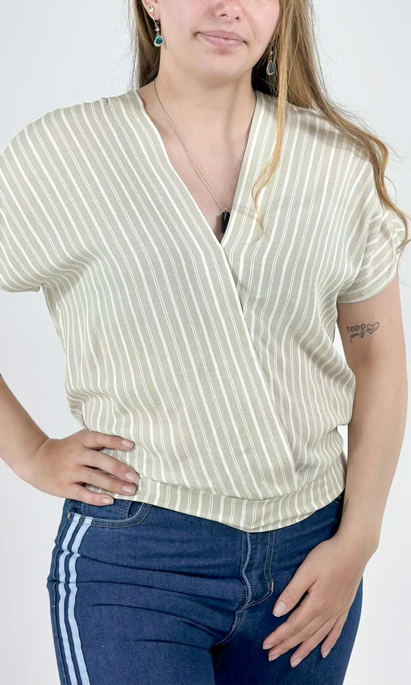 Blusa mujer manga corta rayas - Imagen 4