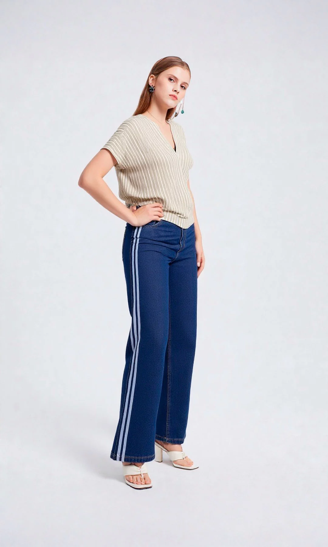 Blusa mujer manga corta rayas