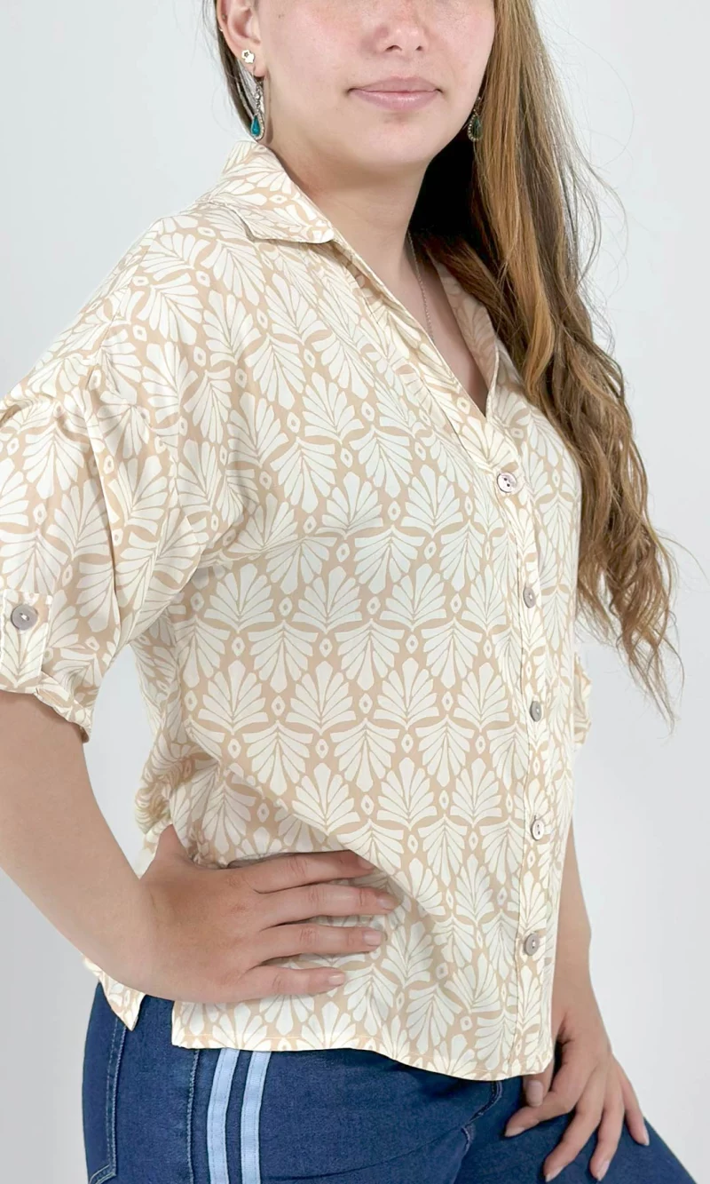 Blusa mujer manga 3/4 estampada - Imagen 2