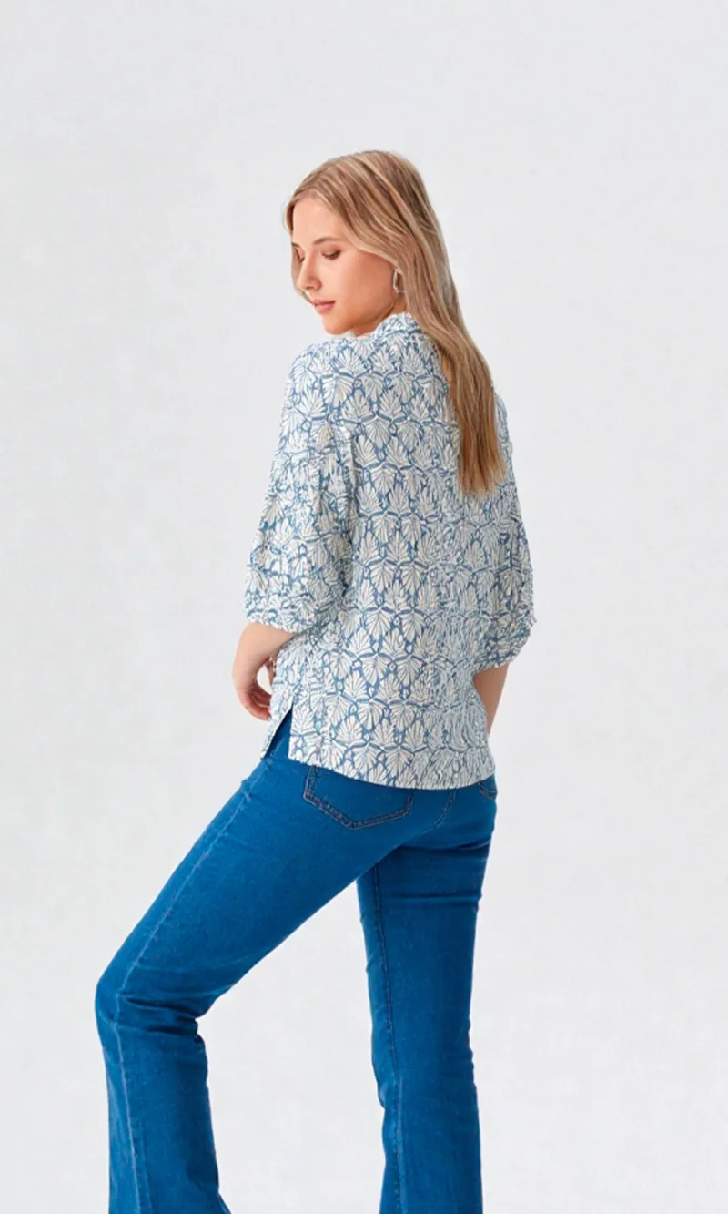 Blusa mujer manga 3/4 estampada - Imagen 2