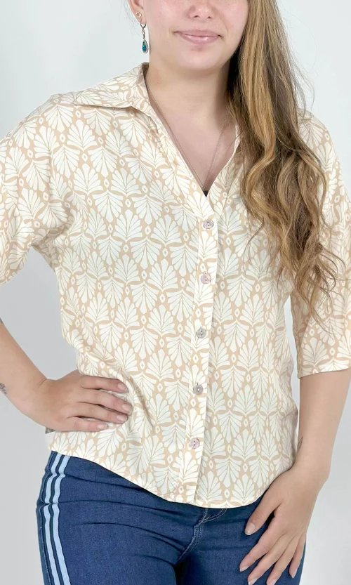 Blusa mujer manga 3/4 estampada