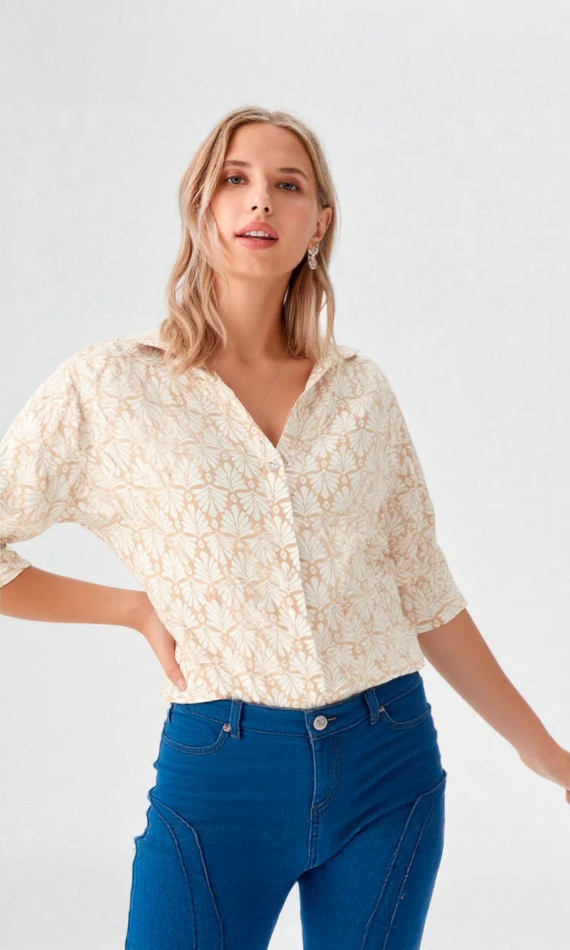 Blusa mujer manga 3/4 estampada - Imagen 6