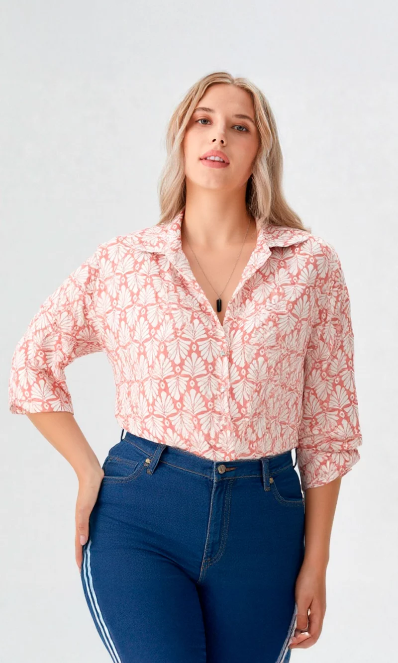 Blusa mujer manga 3/4 estampada - Imagen 9