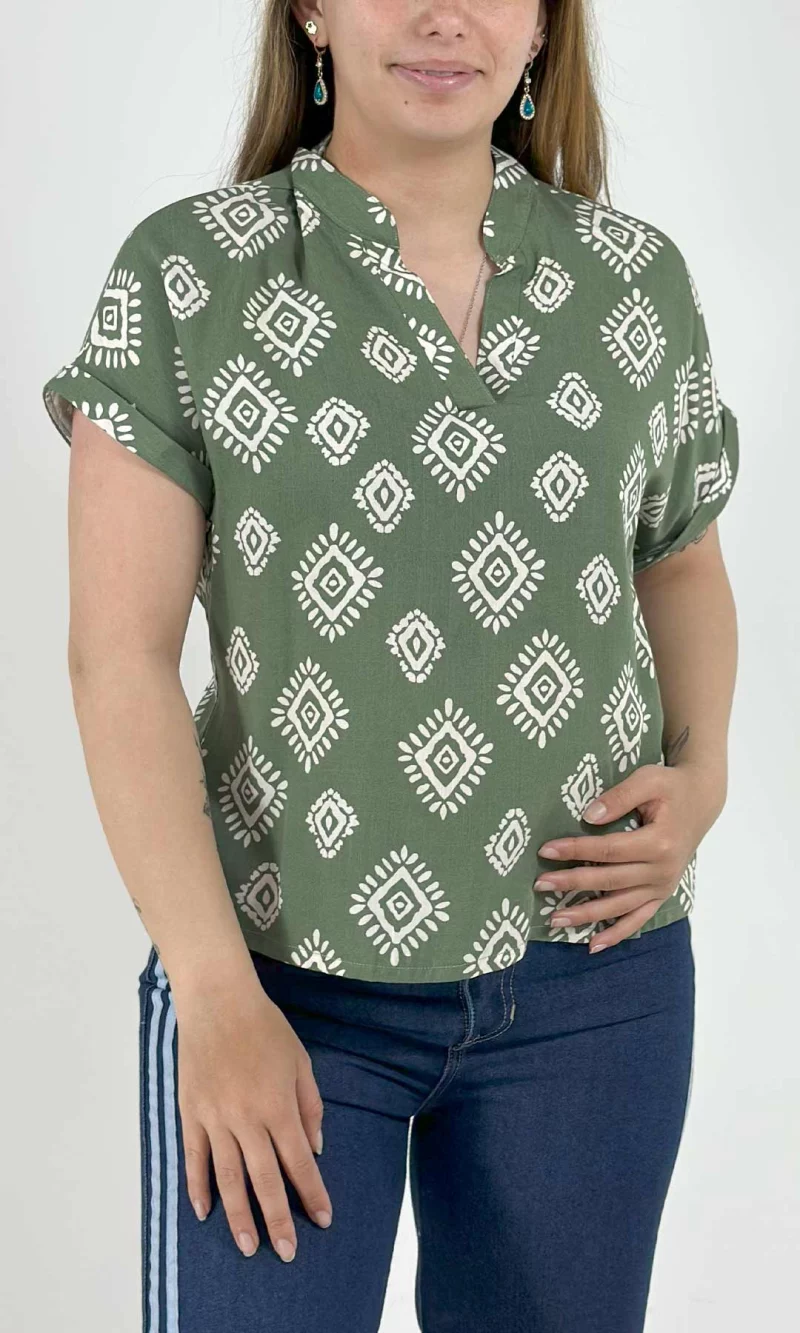Blusa mujer manga corta estampada - Imagen 5
