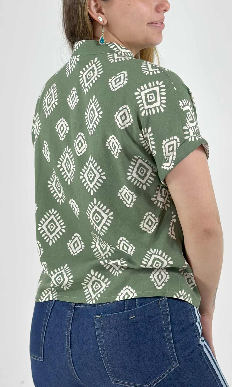 Blusa mujer manga corta estampada - Imagen 8