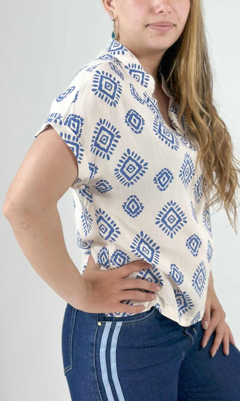 Blusa mujer manga corta estampada - Imagen 3