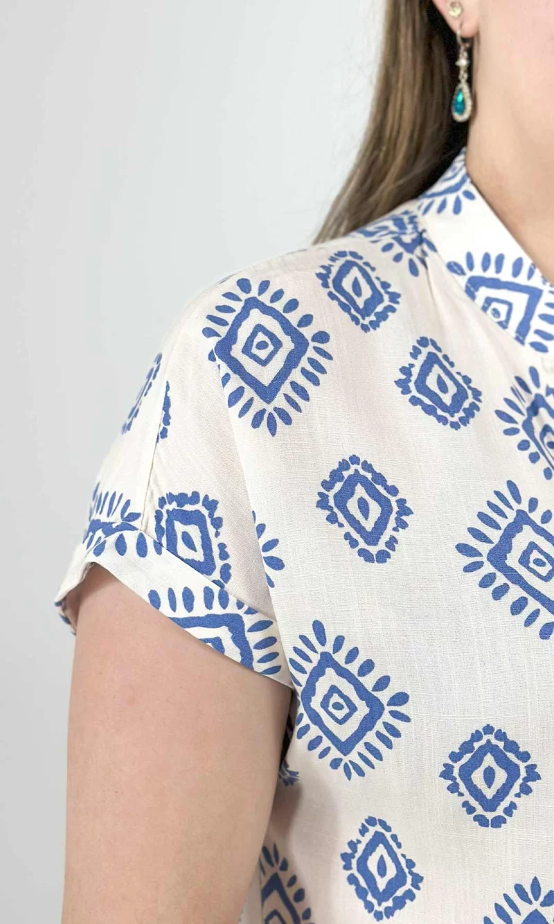 Blusa mujer manga corta estampada - Imagen 2