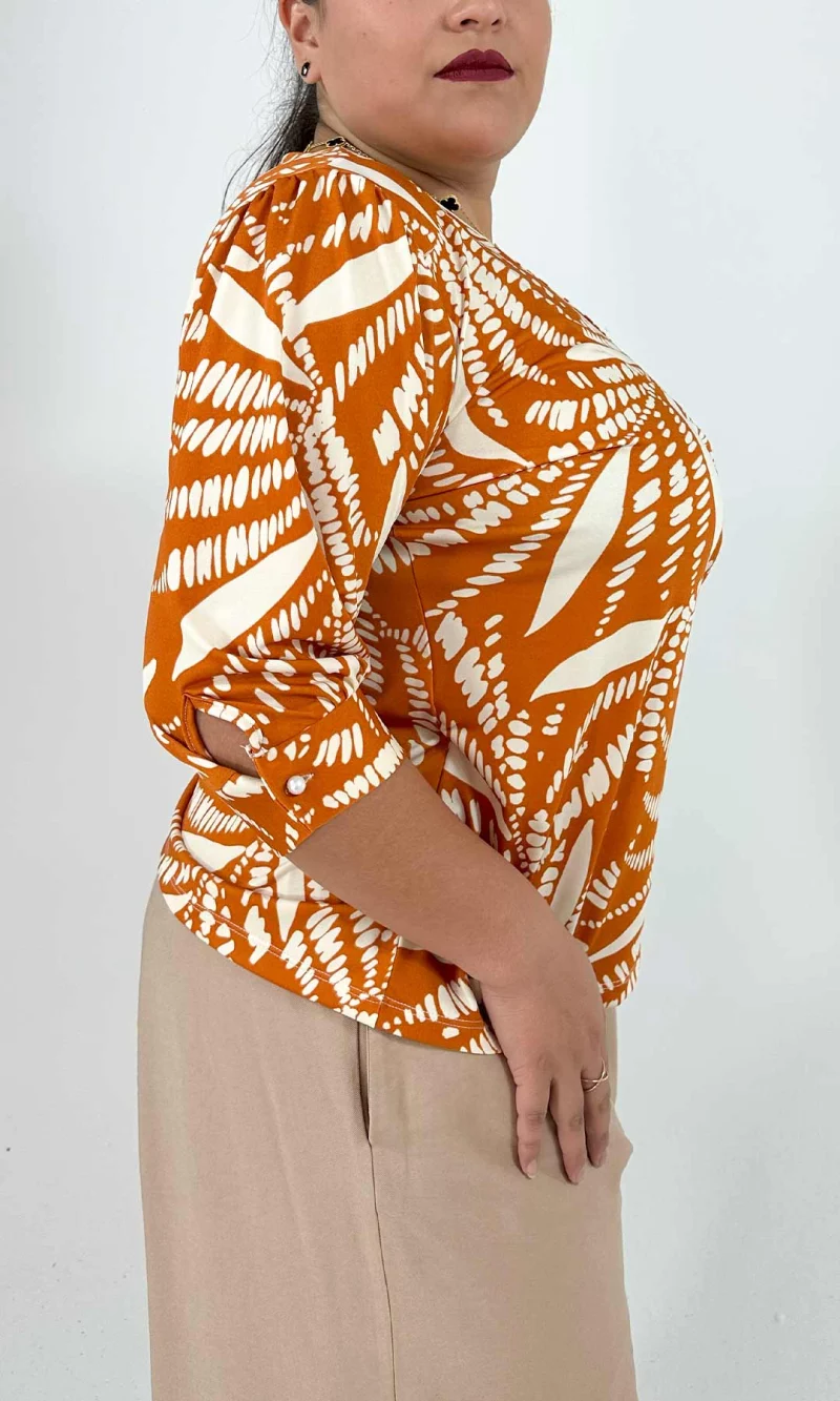 Camiseta mujer manga 3/4 estampada - Imagen 2