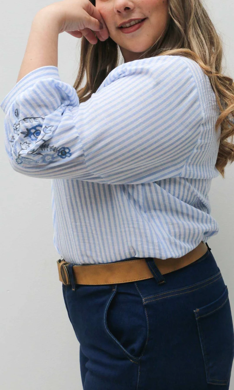 Blusa mujer manga 3/4 rayas - Imagen 5