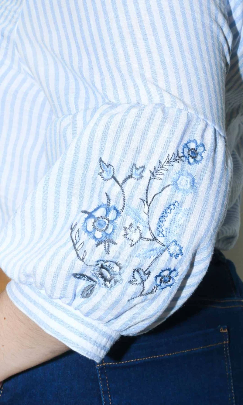 Blusa mujer manga 3/4 rayas - Imagen 7