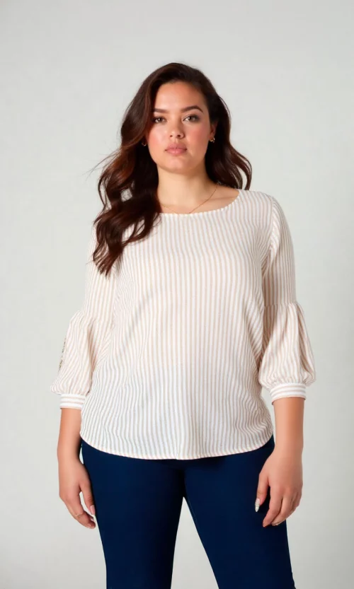 Blusa mujer manga 3/4 rayas