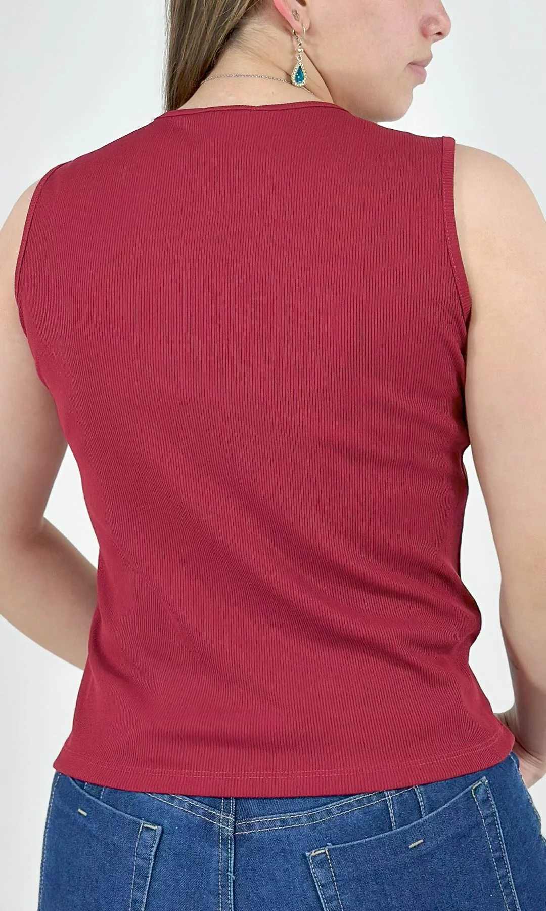 Camiseta mujer manga sisa unicolor - Imagen 7