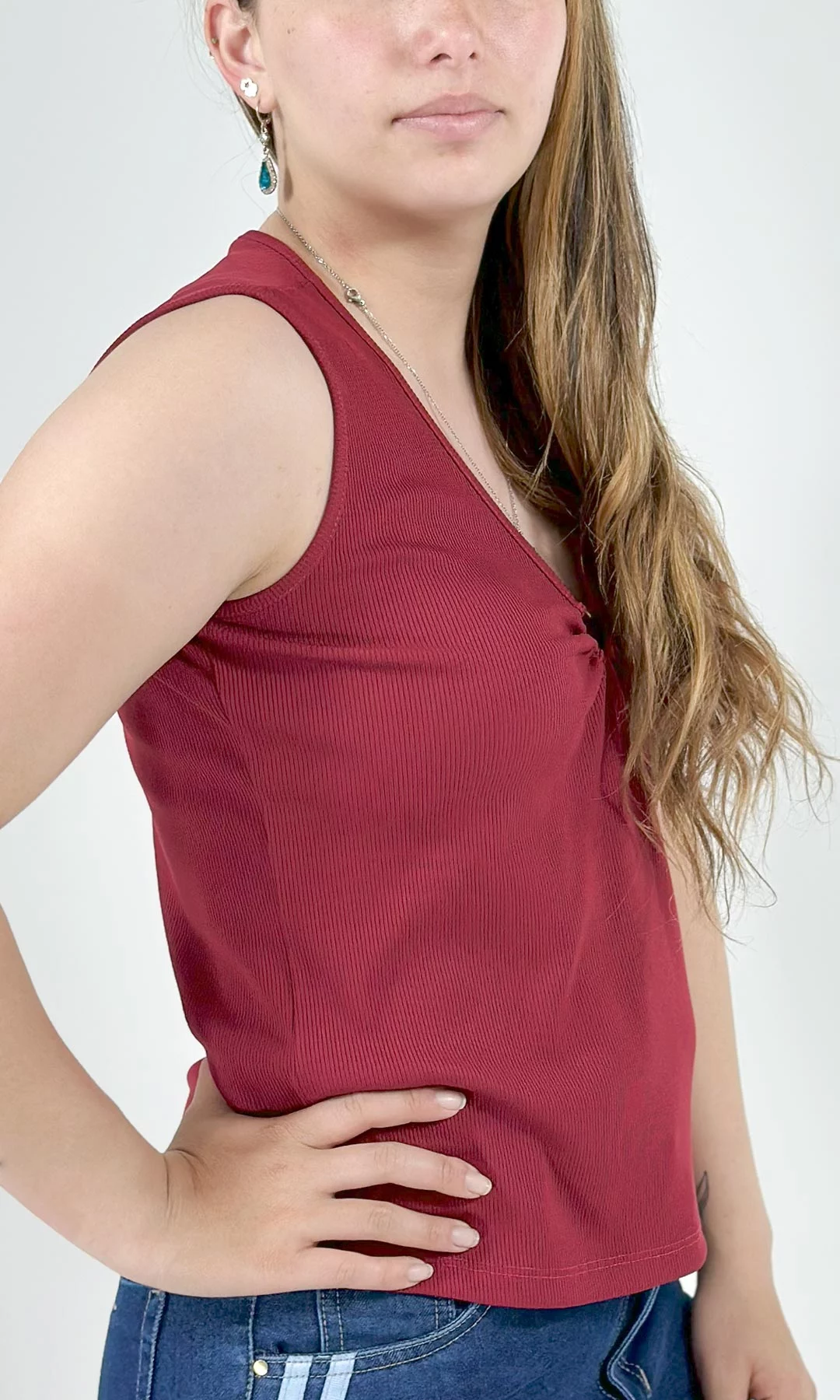 Camiseta mujer manga sisa unicolor - Imagen 6